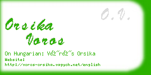 orsika voros business card